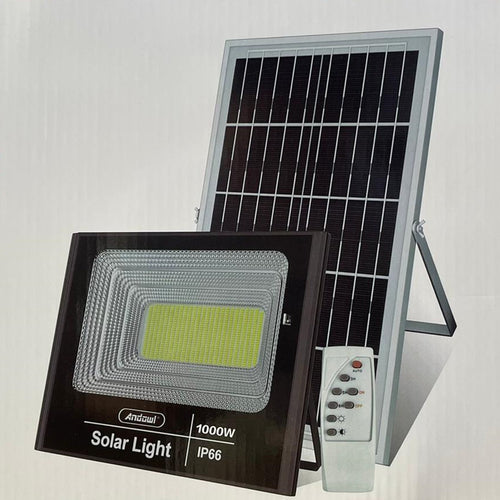 Faro Led Luce Con Pannello Solare Da 1000 Watt Ip66 Waterproof Telecomando Wireless