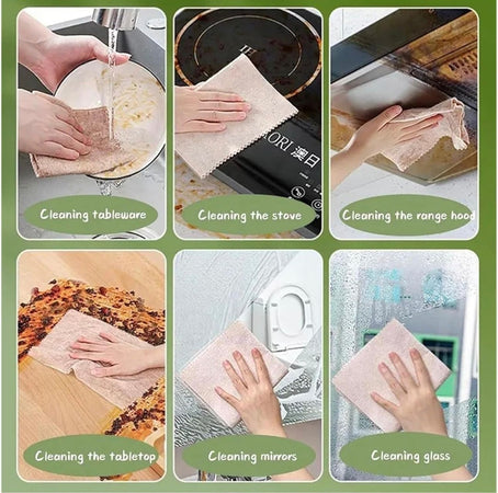 Set 10 Pz Panni Strofinacci Per Pulizia Vetri Finestre Piatti Cucina Riutilizzabili
