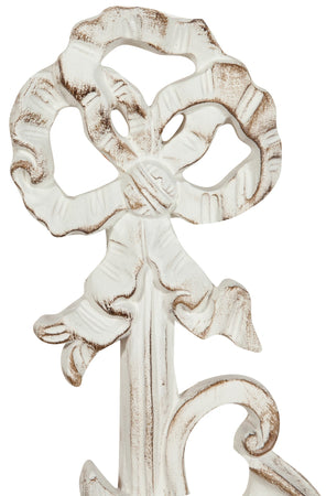 Biscottini Fregio in legno finitura bianco anticato L20xPR3,5xH72 cm Made in Italy