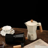 Caffettiera In Alluminio Moka 6 Tazze Con Manico Pomello In Legno Utensile Caffè Espresso