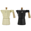 Caffettiera In Alluminio Moka 6 Tazze Con Manico Pomello In Legno Utensile Caffè Espresso