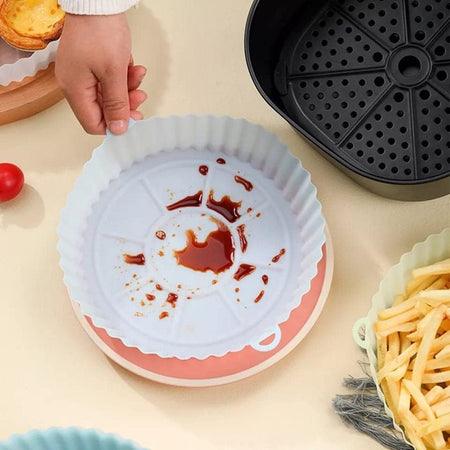 Set 10pz Cestino In Silicone Per Cottura Forno Friggitrice Ad Aria Lavaggio Lavastoviglie