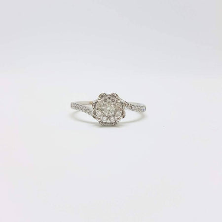 GIORGIO VISCONTI ANELLO SOLITARIO PAVÉ