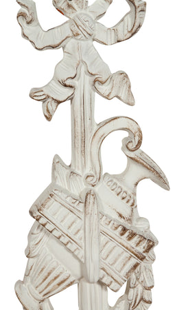 Biscottini Fregio in legno finitura bianco anticato L20xPR3,5xH72 cm Made in Italy