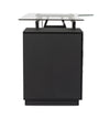 Scrivania Charlie ad angolo, con cassettiera, piano in vetro, da 150.5 x 80 x 75h cm