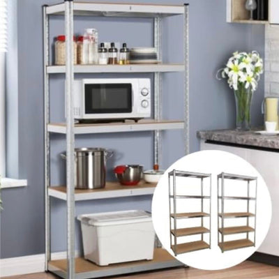 Scaffale In Metallo Per Garage Scaffalatura Alta Portata 5 Ripiani Regolabili 90x40xh180cm