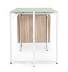 Scrivania Thomas con cassettiera, color bianco-naturale, 142 x 69 x 76h cm