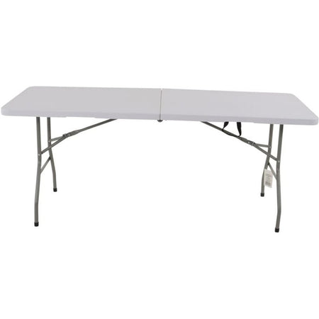 Tavolo Pieghevole Portatile Rettangolare 180cm Multiuso Campeggio Eventi 4-6 Persone