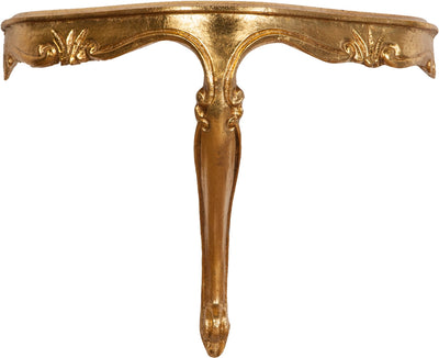 Biscottini Mensola a muro in legno finitura foglia oro anticato Made in Italy L43xPR21xH32