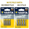 96 Batterie Varta AA 48 Batteria Stilo + 48 Ministilo AAA Pile Superlife 1,5 Vo