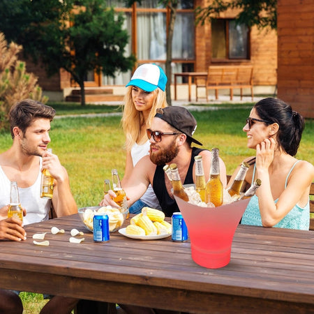 Secchiello Del Ghiaccio Luci A Led Da 7lt Secchio Refrigerante Bevande Ricarica Tipo C