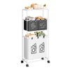 Cesto Portabiancheria Organizer Per Lavanderia Vestiti Decorazione Bagno Con Ruote