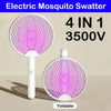 Racchetta Elettrica Pieghevole Ricaricabile Trappola Zanzara Insetti 4 In 1 Con Luce Uv