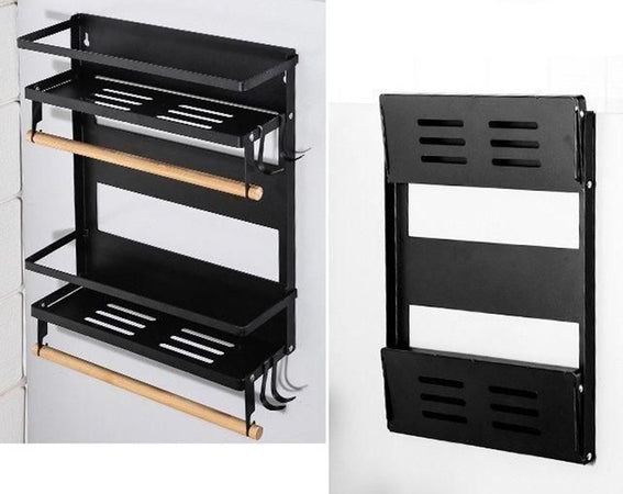Mensole Pieghevoli Magnetiche Da Cucina Con Ganci Supporto Portarotoli In Metallo Legno