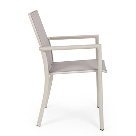 Sedia "Konnor" struttura in alluminio, seduta in textilene, ideale per interno ed esterno