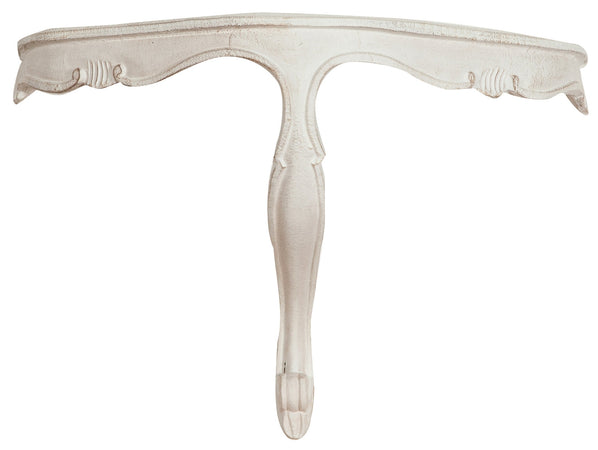 Biscottini Mensola a muro in legno finitura bianco anticato L50xPR24xH34 cm Made in Italy