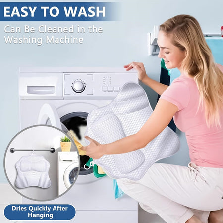 Cuscino Da Bagno Ergonomico Poggiatesta Per Vasca 4d Mesh Supporto Per Testa Collo Schiena