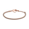 PANDORA - Bracciale T Moments a maglia snake con chiusura a cuore