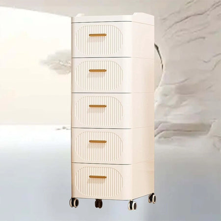 Mobile Contenitore In Plastica Con Ruote 5 Ripiani Cassetti Per Camera Soggiorno Ingresso