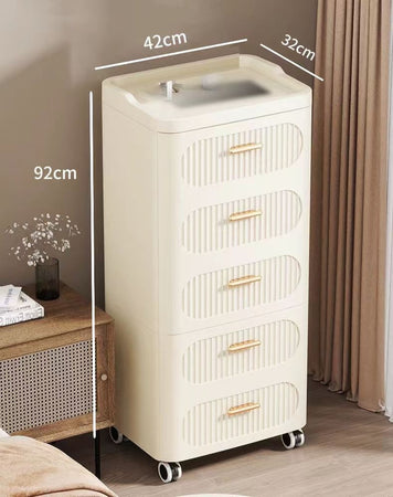 Mobile Contenitore In Plastica Con Ruote 5 Ripiani Cassetti Per Camera Soggiorno Ingresso