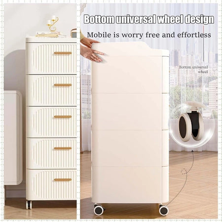 Mobile Contenitore In Plastica Con Ruote 5 Ripiani Cassetti Per Camera Soggiorno Ingresso