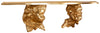 Biscottini Mensola a muro Biscottini ANGELI legno foglia oro anticato 57x17x16 Made Italy