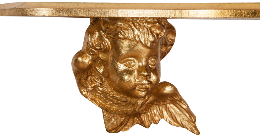 Biscottini Mensola a muro Biscottini ANGELI legno foglia oro anticato 57x17x16 Made Italy