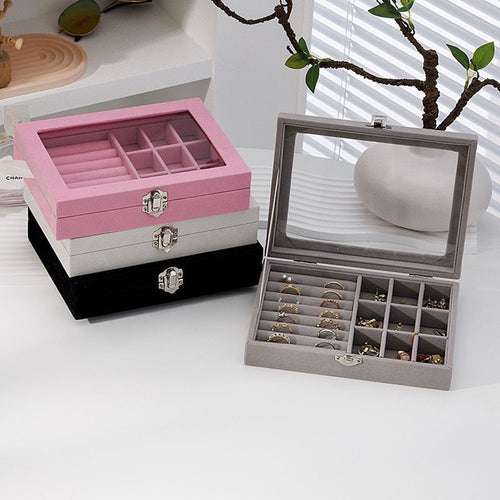 Portagioie Con 9 Scomparti Design Elegante Portatile Per Orecchini Anelli Gioielli