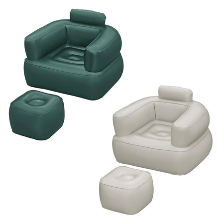 Poltrona Gonfiabile Relax Comfort Con Braccioli Pouf Poggiapiedi Comfi Cube 107x99x80cm