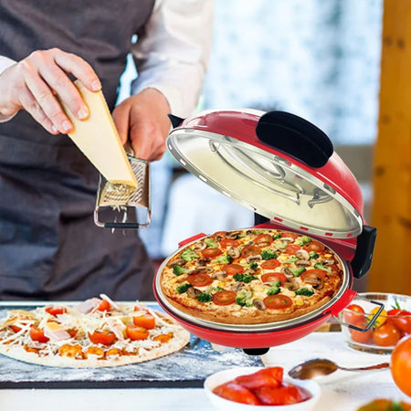 Forno Per Pizza 1200w Elettrico Termostato Regolabile φ31cm Con 2 Pale Pizza In Acciaio