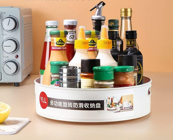 Porta Spezie Girevole Multifunzionale Cucina Contenitore Bottiglie Condimenti Vassoio