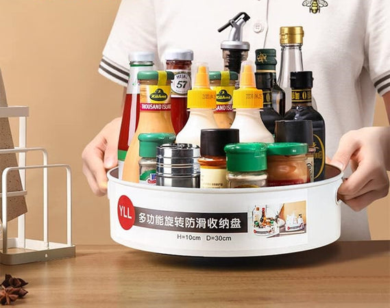 Porta Spezie Girevole Multifunzionale Cucina Contenitore Bottiglie Condimenti Vassoio