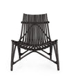 Sedia Lounge Menendez in rattan, finitura a base di nitrocellulosa