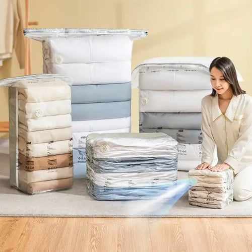 Sacchetto Borsa Sottovuoto Vestiti Piumini Casa Nessuna Pompa Salvaspazio Armadio 80x100x38cm