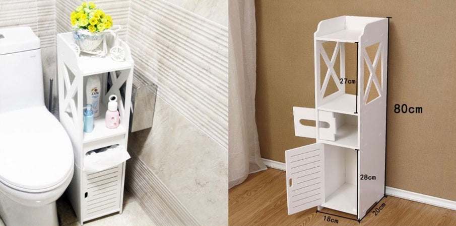 Armadietto Portaoggetti Ripiani Porta Carta Igienica Organizer Da Bagno Per Piccoli Spazi