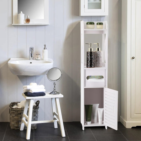 Armadietto Portaoggetti Ripiani Porta Carta Igienica Organizer Da Bagno Per Piccoli Spazi