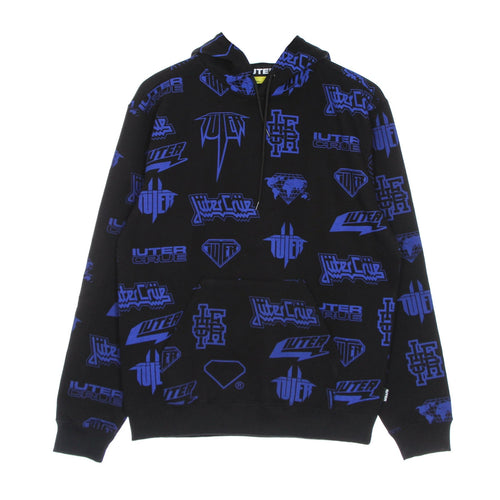 IUTER Felpa Cappuccio Uomo Horns Allover Hoodie Black da uomo