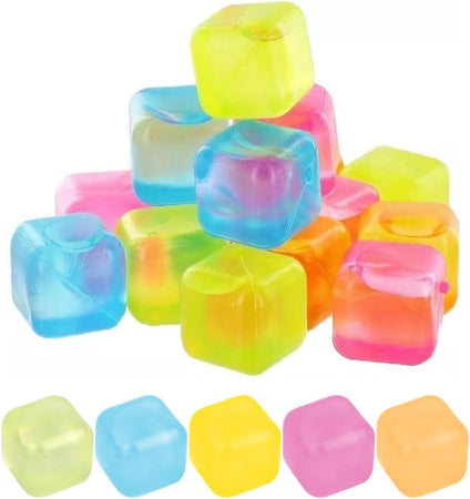 Set 20pz Cubetti Di Ghiaccio Riutilizzabili Plastica Multicolore Cubi Da 2.5 X 2.5cm