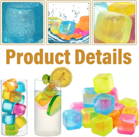 Set 20pz Cubetti Di Ghiaccio Riutilizzabili Plastica Multicolore Cubi Da 2.5 X 2.5cm