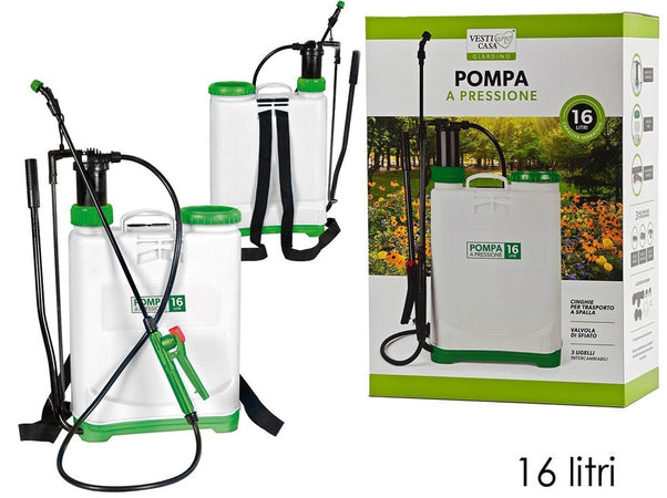 Pompa A Pressione A Spalla 16lt Irroratrice Valvola Di Sfiato Autonomia 6h Completa