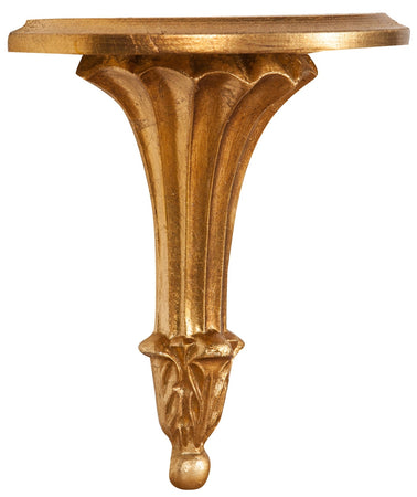 Biscottini Mensola a Muro Biscottini in Legno Foglia Oro Anticato 21x11x23 Made Italia