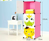 Armadio Guardaroba Modulare Per Bambini A 3 Scomparti A Cubo Mobile Con Ante Decorate