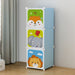 Armadio Guardaroba Modulare Per Bambini A 3 Scomparti A Cubo Mobile Con Ante Decorate