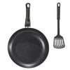 Set 2pz Padella Antiaderente ⌀28cm Con Pala Spatola Forata Manico Antiscottatura Pfoa Free