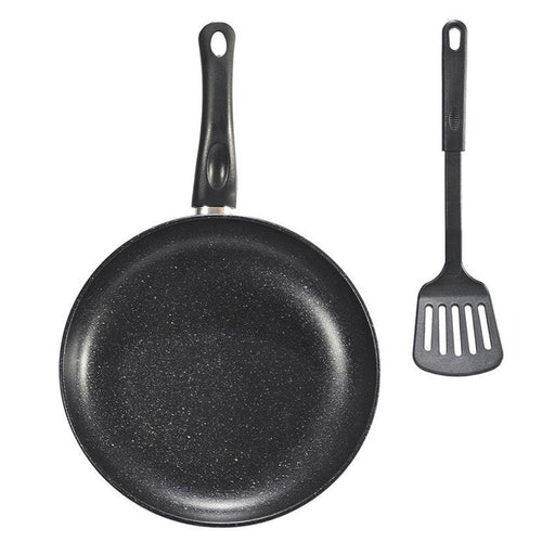 Set 2pz Padella Antiaderente ⌀28cm Con Pala Spatola Forata Manico Antiscottatura Pfoa Free