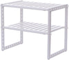 Scaffale Stoviglie Estensibile 50-70cm Organizer Sottolavello Portaoggetti Mensola 2 Piani