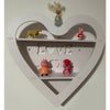 Mensola Scaffale Da Parete A Forma Di Cuore Con Scritta Love A 2 Ripiani Camera Corridoio