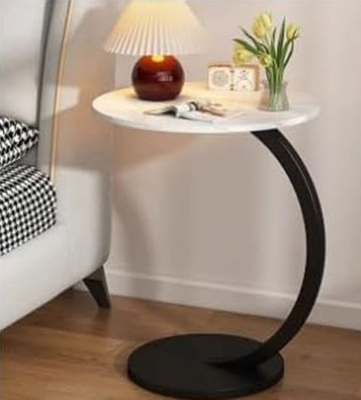 Tavolino Laterale A Forma Di C Moderno Elegante Per Soggiorno Salotto Divano Camera