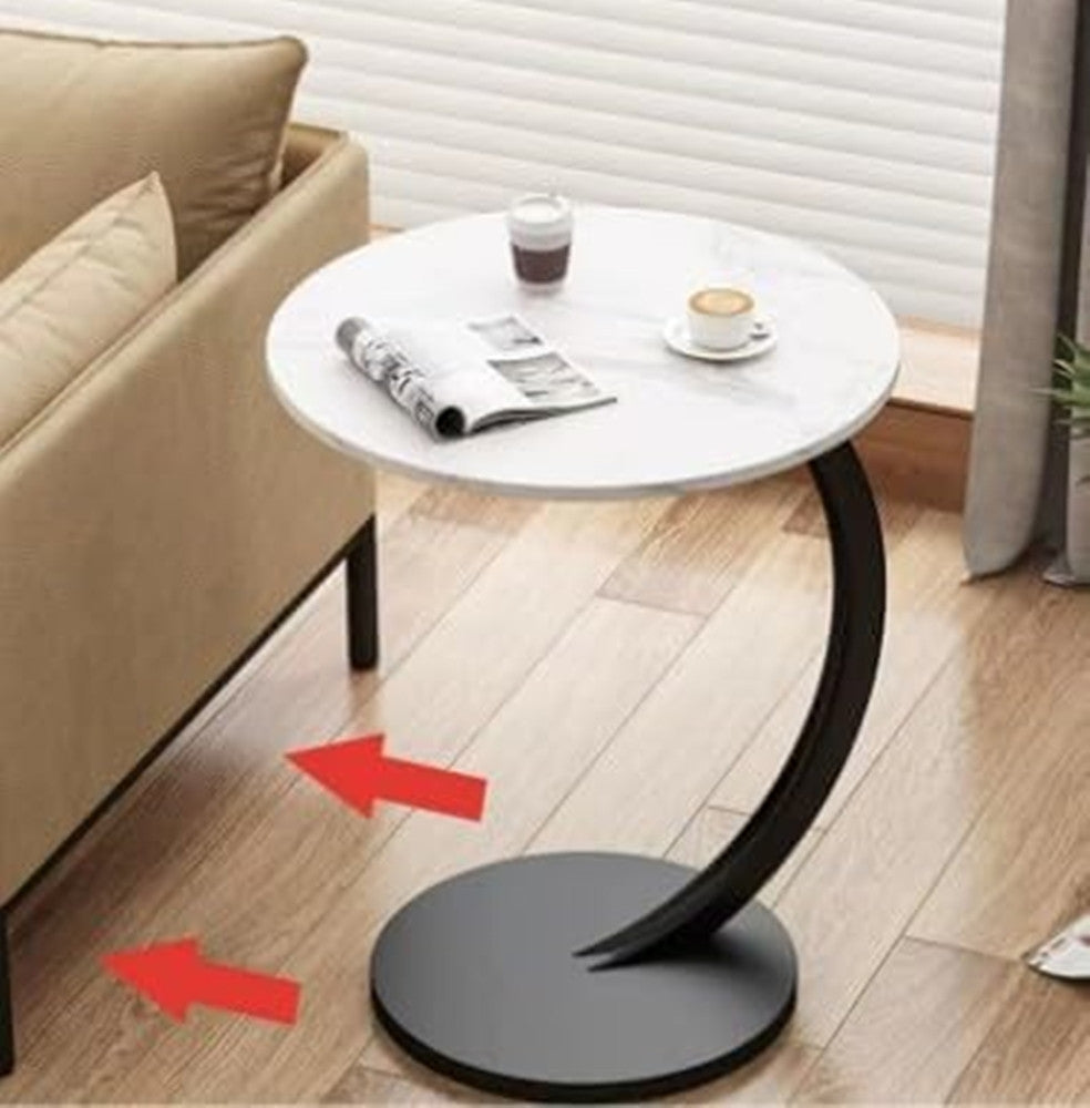 Tavolino Finau Qiyano A Forma Di C - Acciaio Inossidabile Dorato - Minimalista Per Divano E Letto
