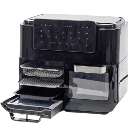 Forno + Friggitrice Ad Aria Multifunzione Con Doppio Secchio Staccabile 12lt 2600w